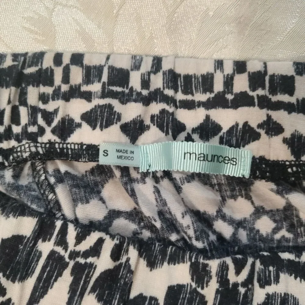 Maurices Geometric Mini Skirt Skater Tribal Ikat Print Elastic Waist Size Small